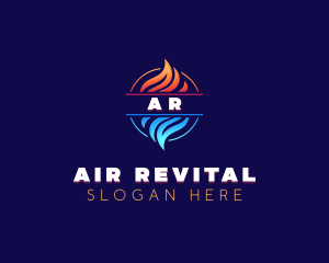 Hot Cold HVAC logo design