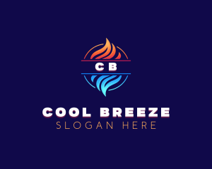 Hot Cold HVAC logo design