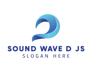 3D Wave Surfer logo design