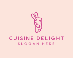 Pink Chubby Bunny logo design