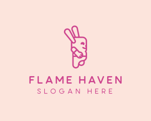 Pink Chubby Bunny logo design