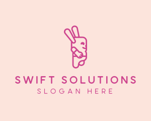 Pink Chubby Bunny logo design