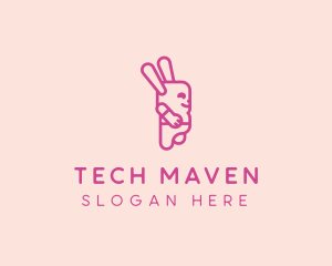 Pink Chubby Bunny logo design