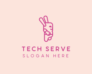 Pink Chubby Bunny logo design