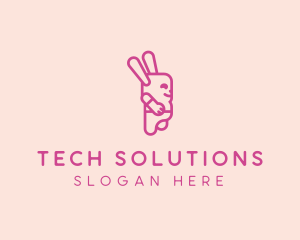 Pink Chubby Bunny logo design