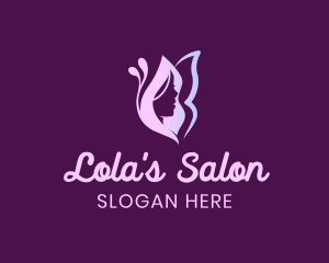 Woman Hair Butterfly Salon logo design