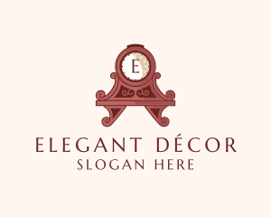 Antique Clock Furniture Decoration logo design