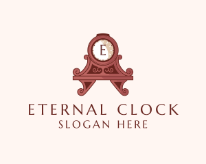 Antique Clock Furniture Decoration logo design