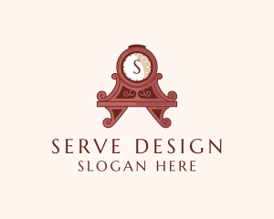 Antique Clock Furniture Decoration logo design