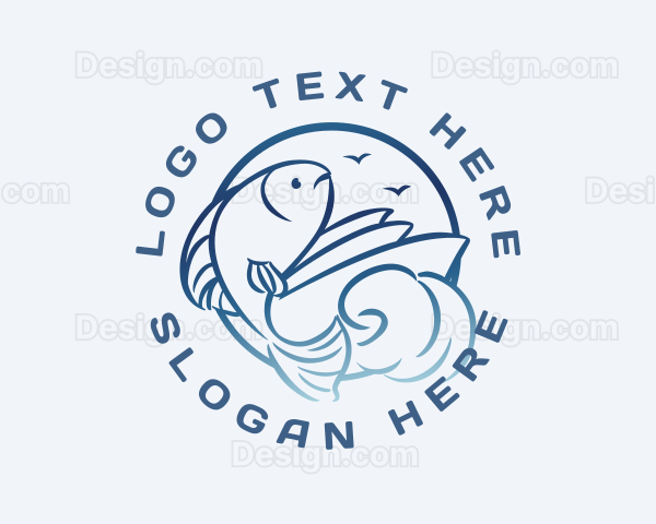 Sea Fishing Boat Logo