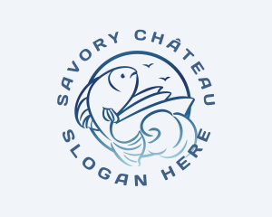 Sea Fishing Boat Logo