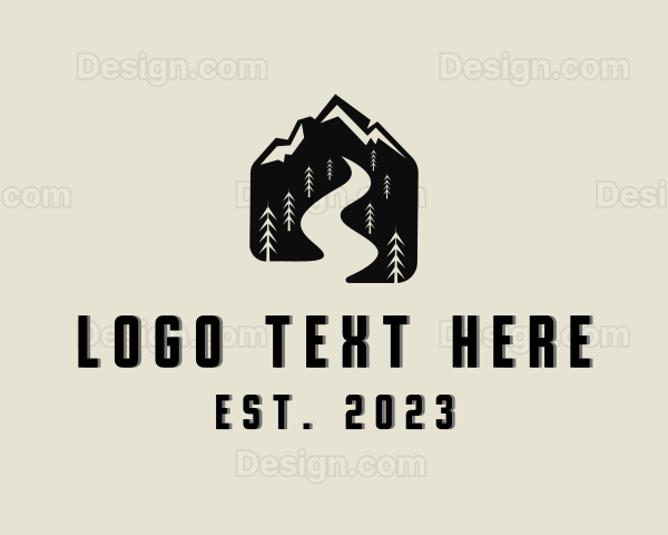 Road Pathway Hiking Logo