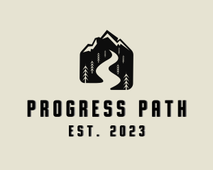 Road Pathway Hiking logo design