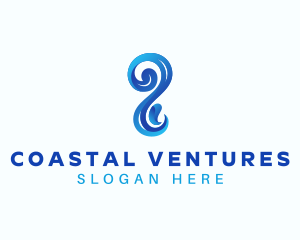 Sea Water Wave logo design