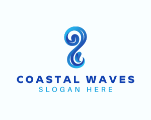 Sea Water Wave logo design