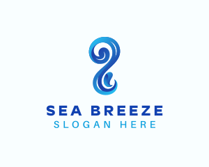 Sea Water Wave logo design