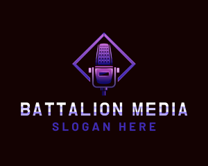 Media Microphone Podcast logo design