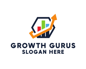 Hexagon Accounting Growth Chart logo design