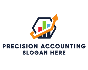 Hexagon Accounting Growth Chart logo design