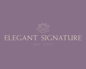 Elegant Flower Serif Wordmark logo design