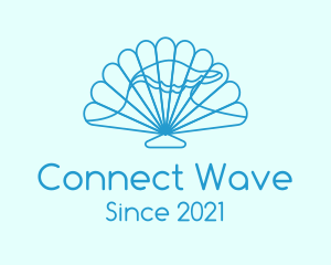 Blue Wave Seashell logo design