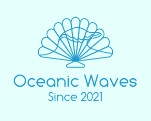 Blue Wave Seashell logo design