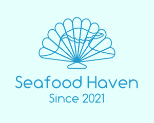 Blue Wave Seashell logo design