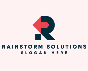 Logistics Arrow Letter R logo design