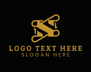 Gold Luxury Letter S logo