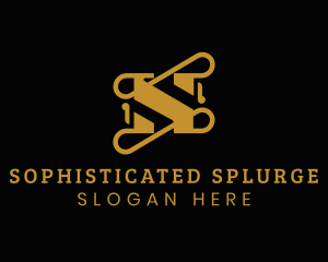 Gold Luxury Letter S logo design