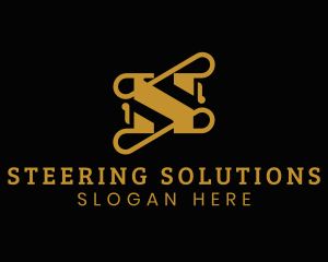 Gold Luxury Letter S logo design