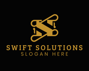 Gold Luxury Letter S logo design