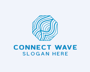 Digital Technology Octagon Wave logo design