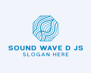 Digital Technology Octagon Wave logo design