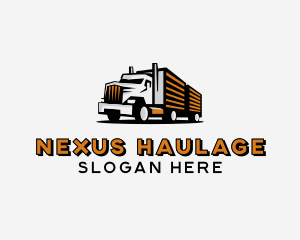 Trailer Truck Delivery Transport logo design