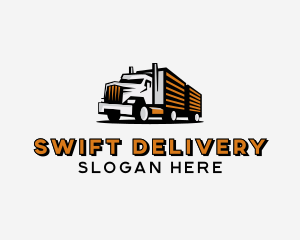 Trailer Truck Delivery Transport logo design