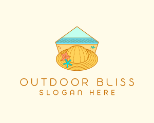 Summer Hat Line Art logo design