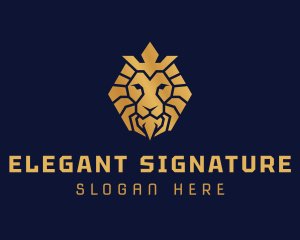 Lion Royal Crown logo design