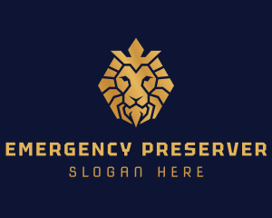 Lion Royal Crown logo design