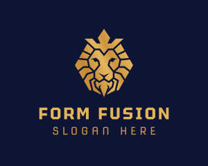 Lion Royal Crown logo design