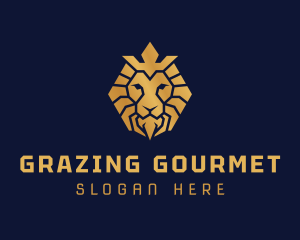 Lion Royal Crown logo design