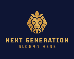 Lion Royal Crown logo design