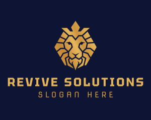 Lion Royal Crown logo design