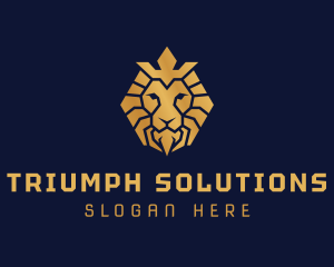 Lion Royal Crown logo design