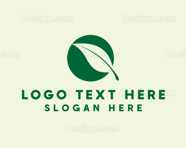 Eco Organic Leaf Circle Logo