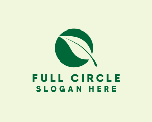 Eco Organic Leaf Circle logo design