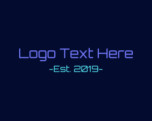 Neon Technology Font Text logo