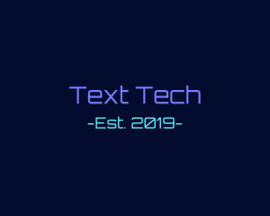 Neon Technology Font Text logo design