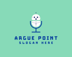 Cute Robot Microphone logo design