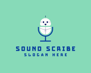 Cute Robot Microphone logo